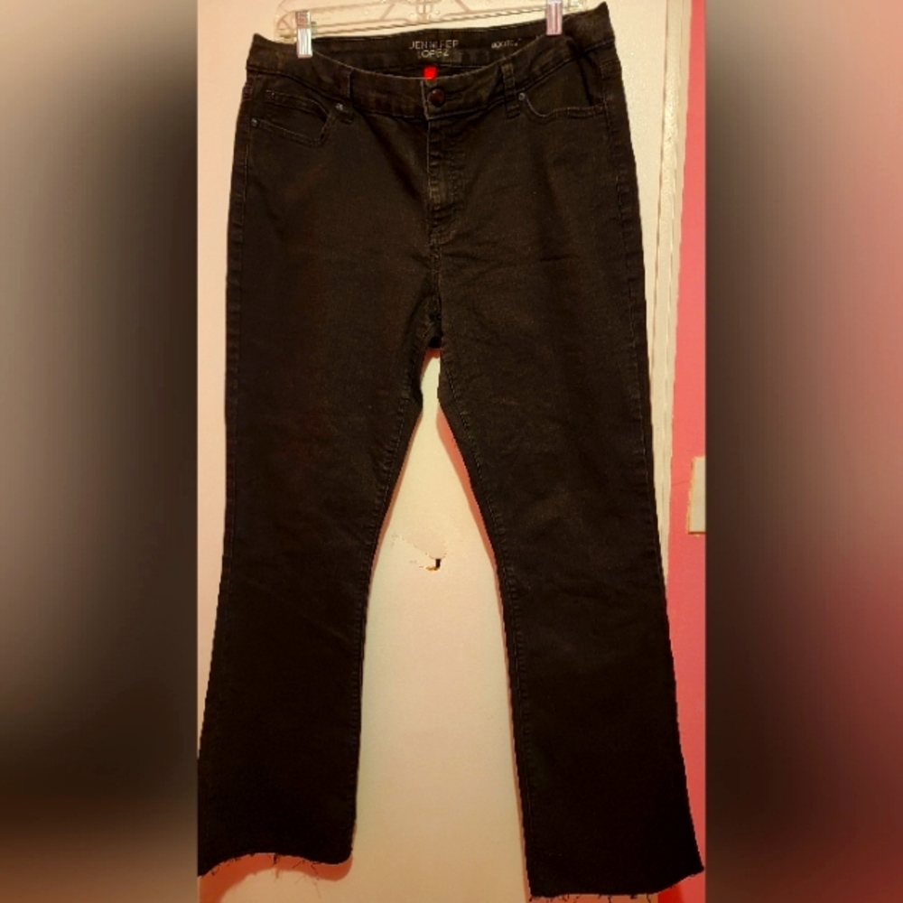 Jennifer Lopez bootcut black wash jeans,  Size 14